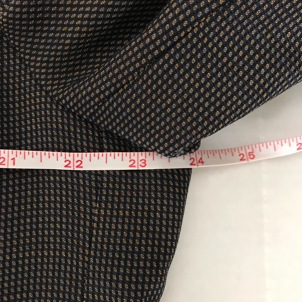 Joseph Abboud | Gingham Wool Suit Jacket Mens Size 46R Gray Three Button